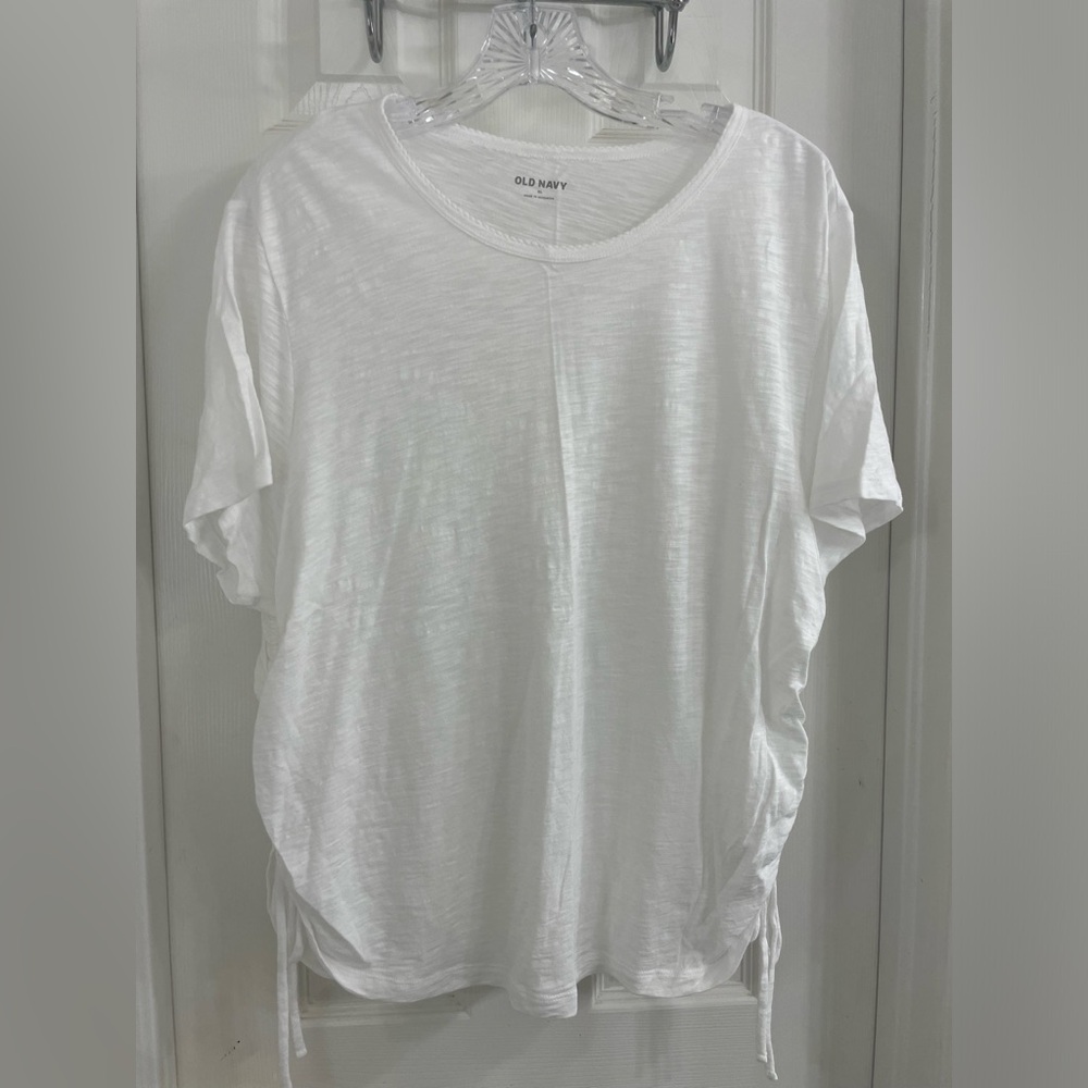 Old Navy Side Tie Slub Tee White Size XL